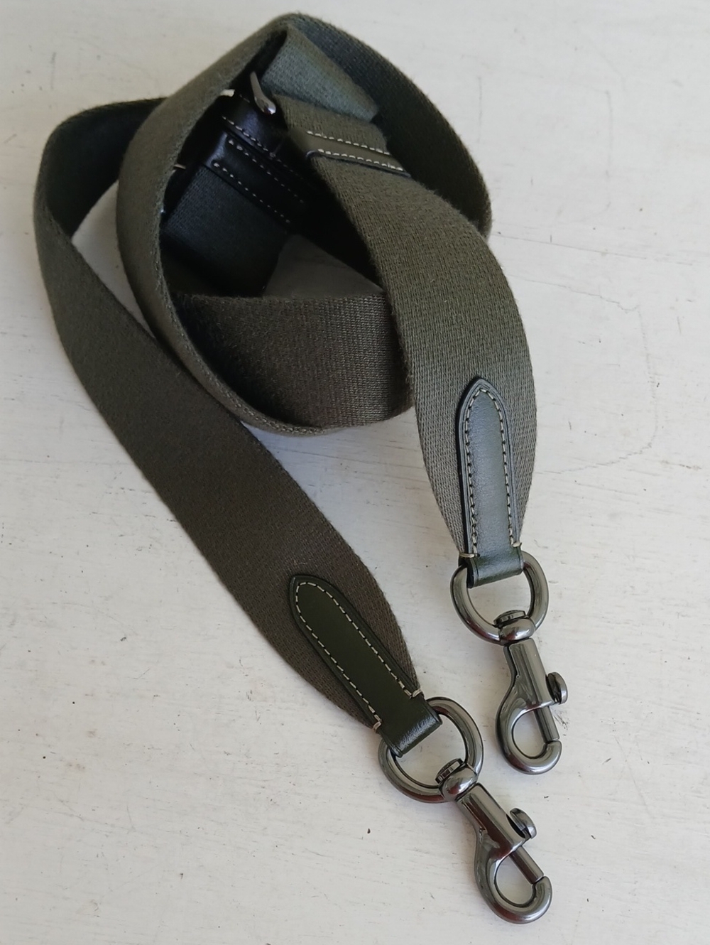 Coach Wide Webbing Strap Olive Green